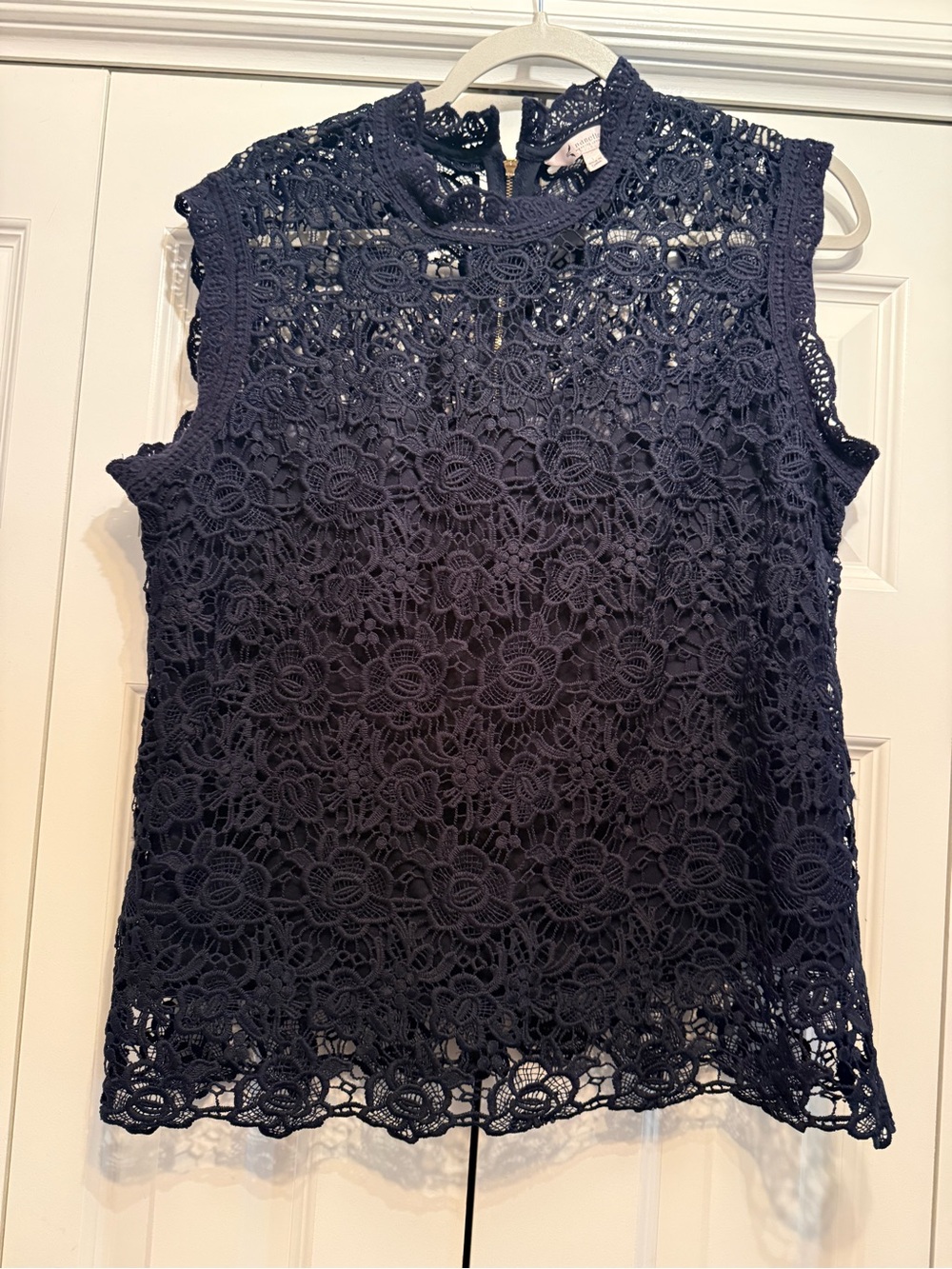 Nanette Lepore Navy Blue Floral Lace Sleeveless Camisole